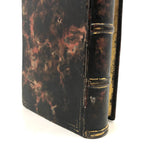 Wonderful 19th C. Tole Painted Double Sided Book Shaped Writing Box with Ink Wells