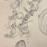 Belle York, Age 10-11, 1885-86 Sketchbook with Far-ranging Graphite Drawings, Elmira, NY