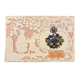 Yes, I'll Remember Thee, c. 1840s Paper Lace Valentine with Mirror and Handwritten Verse Inside