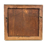 White Cow Wading, Lovely Antique Watercolor Signed Ward in Hand-carved, Presumed Original, Folk Art Frame