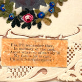 Yes, I'll Remember Thee, c. 1840s Paper Lace Valentine with Mirror and Handwritten Verse Inside