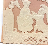 Yes, I'll Remember Thee, c. 1840s Paper Lace Valentine with Mirror and Handwritten Verse Inside