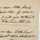 Give Me Your Dear Little Heart, c. 1840s Paper Lace and Die-cut Valentine with Interior Hand-written Verse