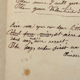 Give Me Your Dear Little Heart, c. 1840s Paper Lace and Die-cut Valentine with Interior Hand-written Verse