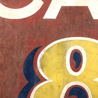 C. 1940s Hand-painted Hub Caps Sign on Cardboard