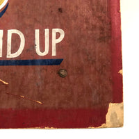 C. 1940s Hand-painted Hub Caps Sign on Cardboard