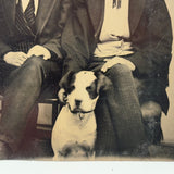 Fancy Young Men with Attitude and Handsome Dog, Hand-tinted Antique Tintype
