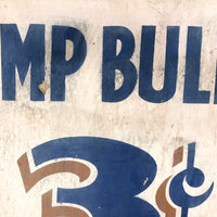C. 1940s-50s Hand-painted Auto Bulbs Sign on Cardboard