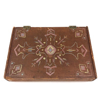 Sweet Old Pine Box with Hand-painted Geometric Design