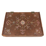 Sweet Old Pine Box with Hand-painted Geometric Design