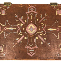Sweet Old Pine Box with Hand-painted Geometric Design