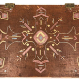 Sweet Old Pine Box with Hand-painted Geometric Design