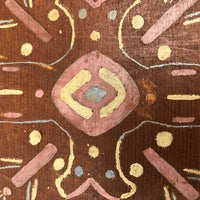 Sweet Old Pine Box with Hand-painted Geometric Design