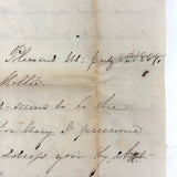Dear Friend Mollie, Lovely 1864 Handwritten Letter by Young Teacher with Two Pages of Cross-writing