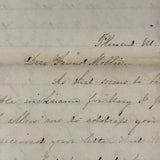 Dear Friend Mollie, Lovely 1864 Handwritten Letter by Young Teacher with Two Pages of Cross-writing