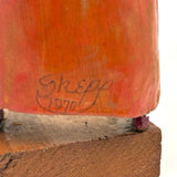 Power Woman, 1970 Folk Art Carving, Signed Shepp