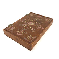 Sweet Old Pine Box with Hand-painted Geometric Design