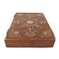 Sweet Old Pine Box with Hand-painted Geometric Design