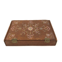 Sweet Old Pine Box with Hand-painted Geometric Design