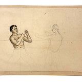 Lovely Little Watercolor Boxer with Unfinished Opponent