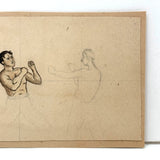 Lovely Little Watercolor Boxer with Unfinished Opponent