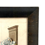 Femme en Couche (15th Century), 1860 Hand-colored French Print, Trimmed and Framed
