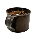 19th Century Tin Cup with Bird's Nest and Spotted Quail Egg, As Found in Maine
