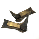 Pair of Antique Folk Art Brass Boot Match Holders