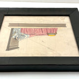 Femme en Couche (15th Century), 1860 Hand-colored French Print, Trimmed and Framed