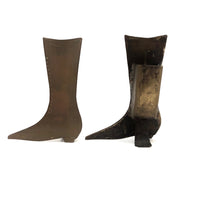 Pair of Antique Folk Art Brass Boot Match Holders