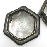 Metalsmith Made Pewter Lidded Box with Brass Dove, Marked MS