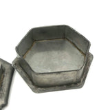 Metalsmith Made Pewter Lidded Box with Brass Dove, Marked MS