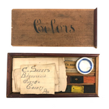 C. 1870s Watercolor Paint Box with Papers, as Found in PA