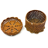 Neat and Sweet Small Antique Sailor Made Knotwork Basket (Stringholder?)