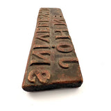 JOHN SNIVELEY JR., 19th Century Hand-carved Name Stamp in Old Red Paint