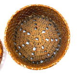 Neat and Sweet Small Antique Sailor Made Knotwork Basket (Stringholder?)