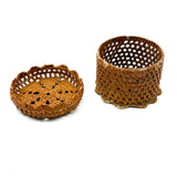 Neat and Sweet Small Antique Sailor Made Knotwork Basket (Stringholder?)