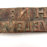 JOHN SNIVELEY JR., 19th Century Hand-carved Name Stamp in Old Red Paint