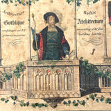 Very Scarce C. 1860s German Architectural Building Blocks with Hand-colored Plates