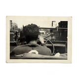 Young Man, Convertible, Football Jersey, View From Behind, Terrific 1930s-40s Snapshot