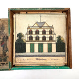 Very Scarce C. 1860s German Architectural Building Blocks with Hand-colored Plates