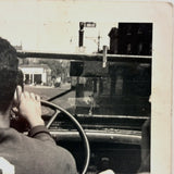 Young Man, Convertible, Football Jersey, View From Behind, Terrific 1930s-40s Snapshot