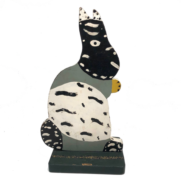 Terrifically Graphic Vintage Folk Art Bunny Doorstop