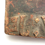 JOHN SNIVELEY JR., 19th Century Hand-carved Name Stamp in Old Red Paint