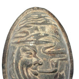 Smoking Moon Man with Stars, Earlyish 20th Century Chocolate Egg Mold (One Half)
