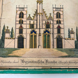 Very Scarce C. 1860s German Architectural Building Blocks with Hand-colored Plates