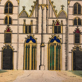 Very Scarce C. 1860s German Architectural Building Blocks with Hand-colored Plates