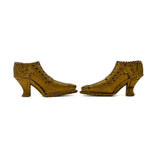 SOLD Deco Detailed Antique Carved Miniature Shoes in Original Gold Paint