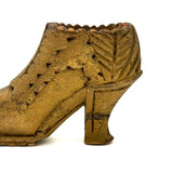 SOLD Deco Detailed Antique Carved Miniature Shoes in Original Gold Paint