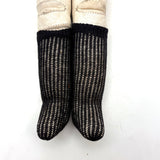 Beautiful Condition Antique German Kid Leather Doll Body with Bisque Hands and Knit Stockings